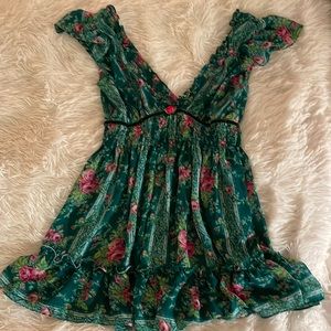 Betsy Johnson Green Tunic/slip dress